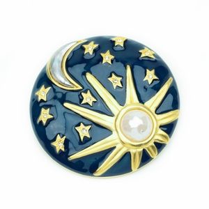 Karl Lagerfeld Sun Moon Stars Enamel Brooch c.1994